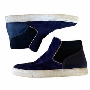 Sam Edelman Margot blue suede‎ Chelsea boots ankle booties slip on 8.5